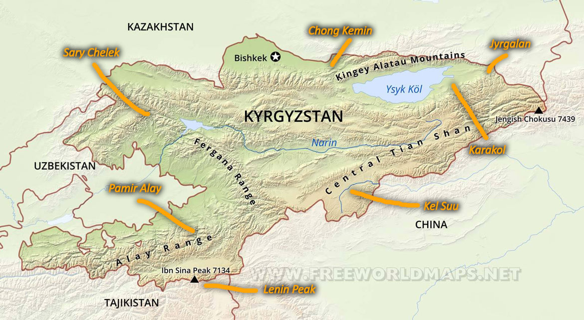 Mappa Trekking Kirghizistan - Kyrgyzstan Trekking Mappa Trekking Kirghizistan - Kyrgyzstan Trekking