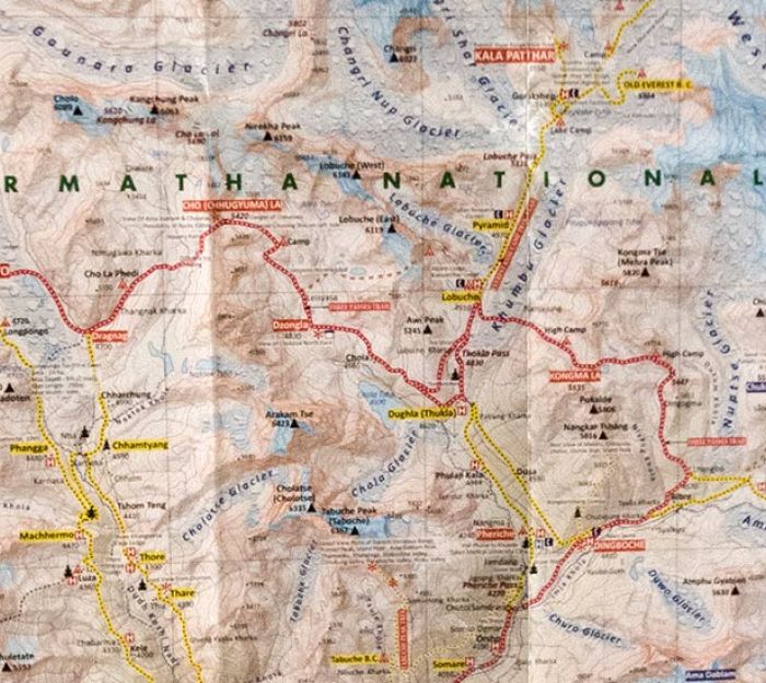 Nepal - Everest - Mappa dei Trekking